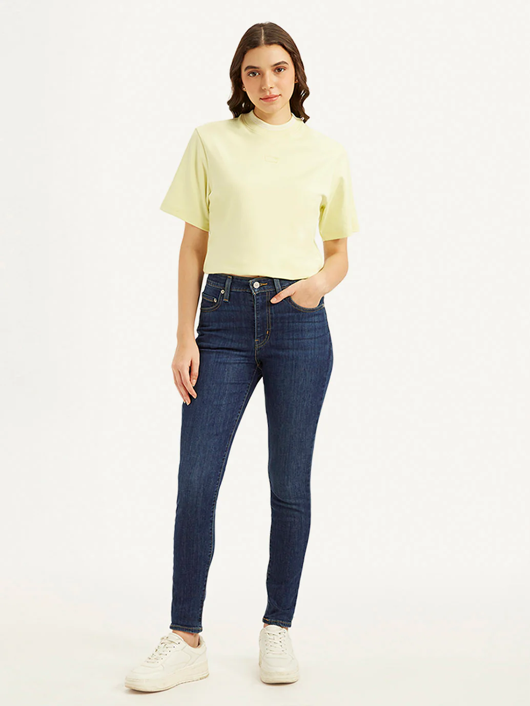 Women's 721 Blue Skinny Fit High Rise Jeans - Image 2