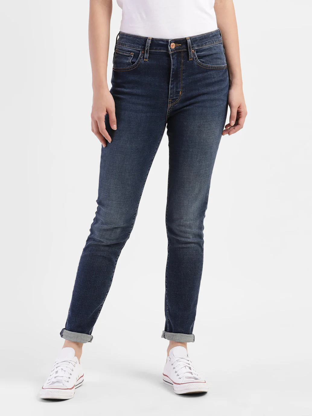 Women's 721 Indigo Skinny Fit High Rise Jeans - Image 2