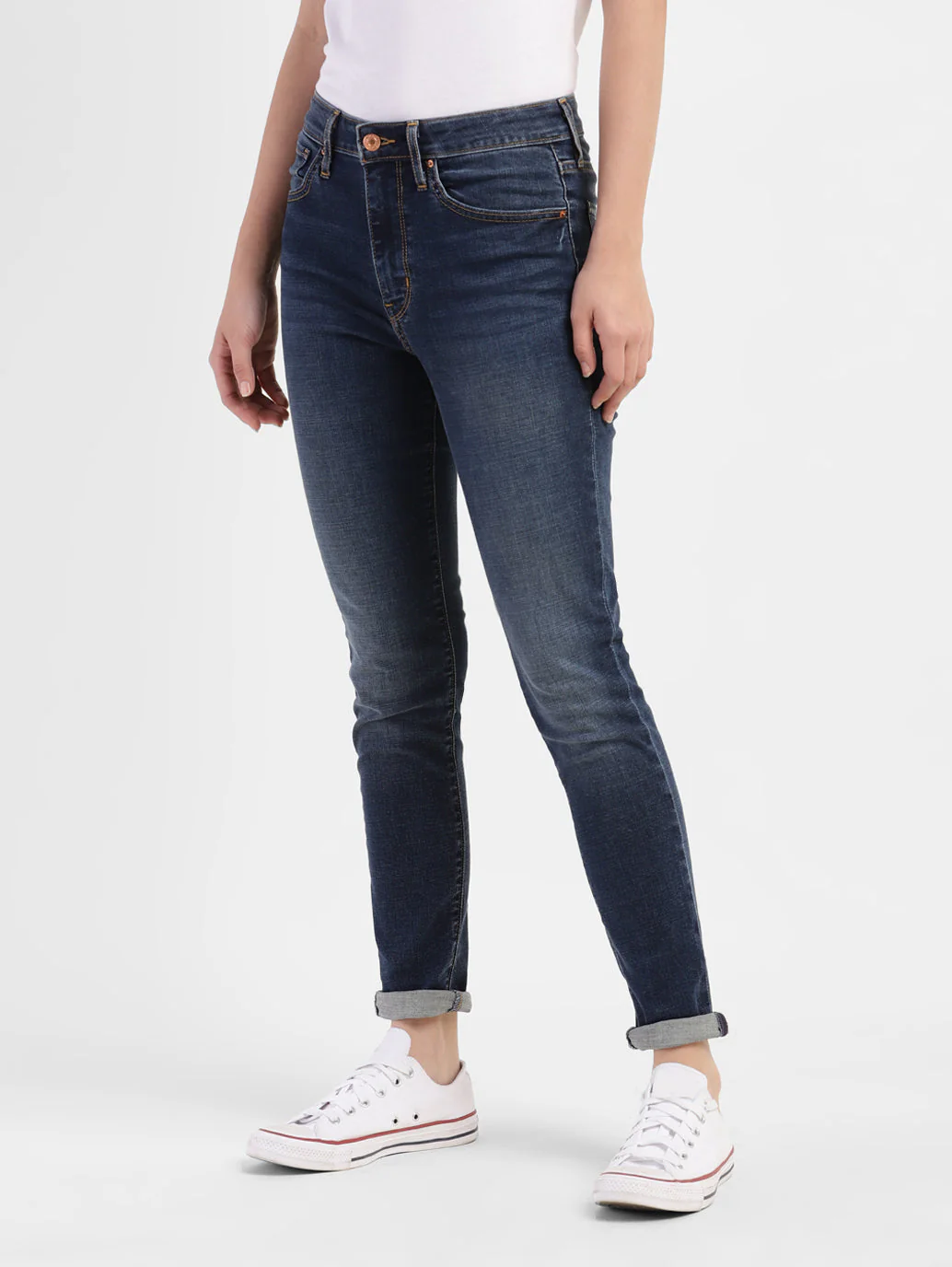 Women's 721 Indigo Skinny Fit High Rise Jeans - Image 5