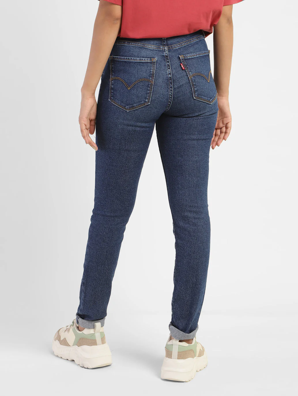 Women's 721 Blue Skinny Fit High Rise Jeans - Image 3