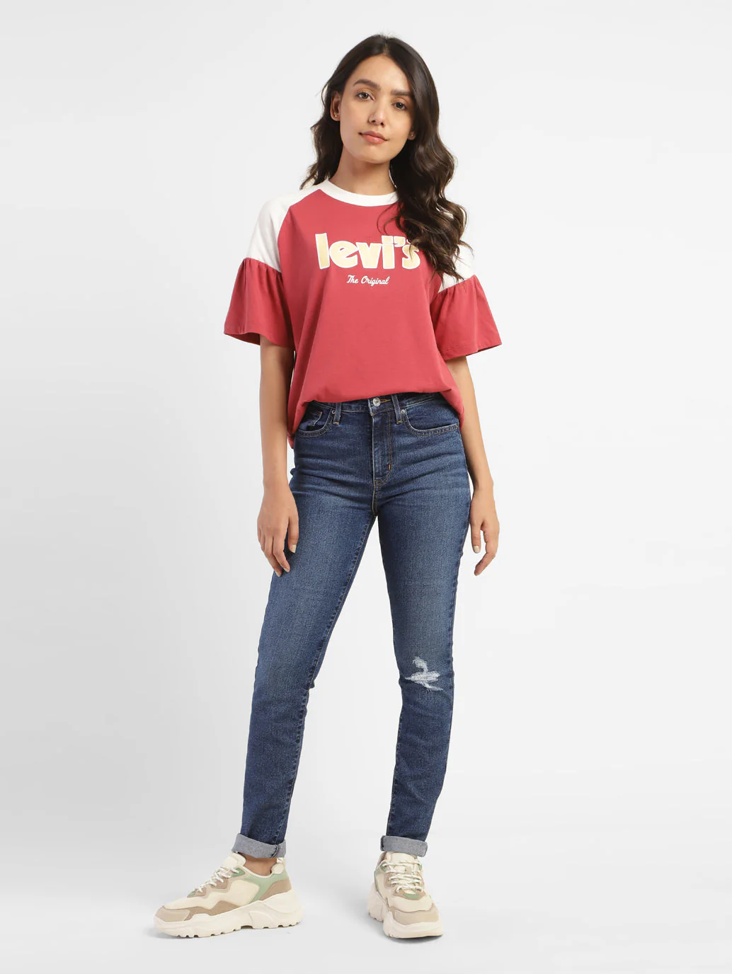 Women's 721 Blue Skinny Fit High Rise Jeans - Image 6