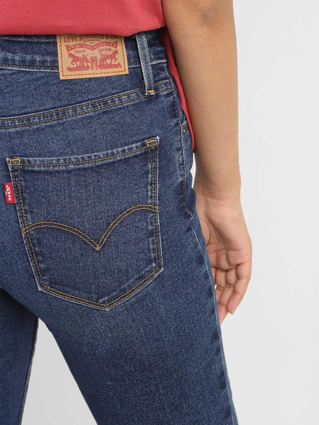 Women's 721 Blue Skinny Fit High Rise Jeans - Image 8