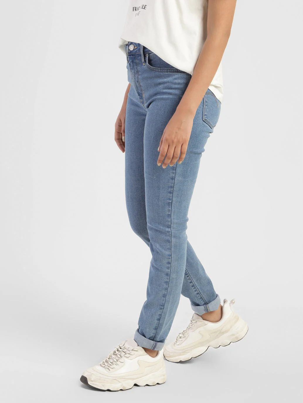Women's 721 Blue Skinny Fit High Rise Jeans - Image 5