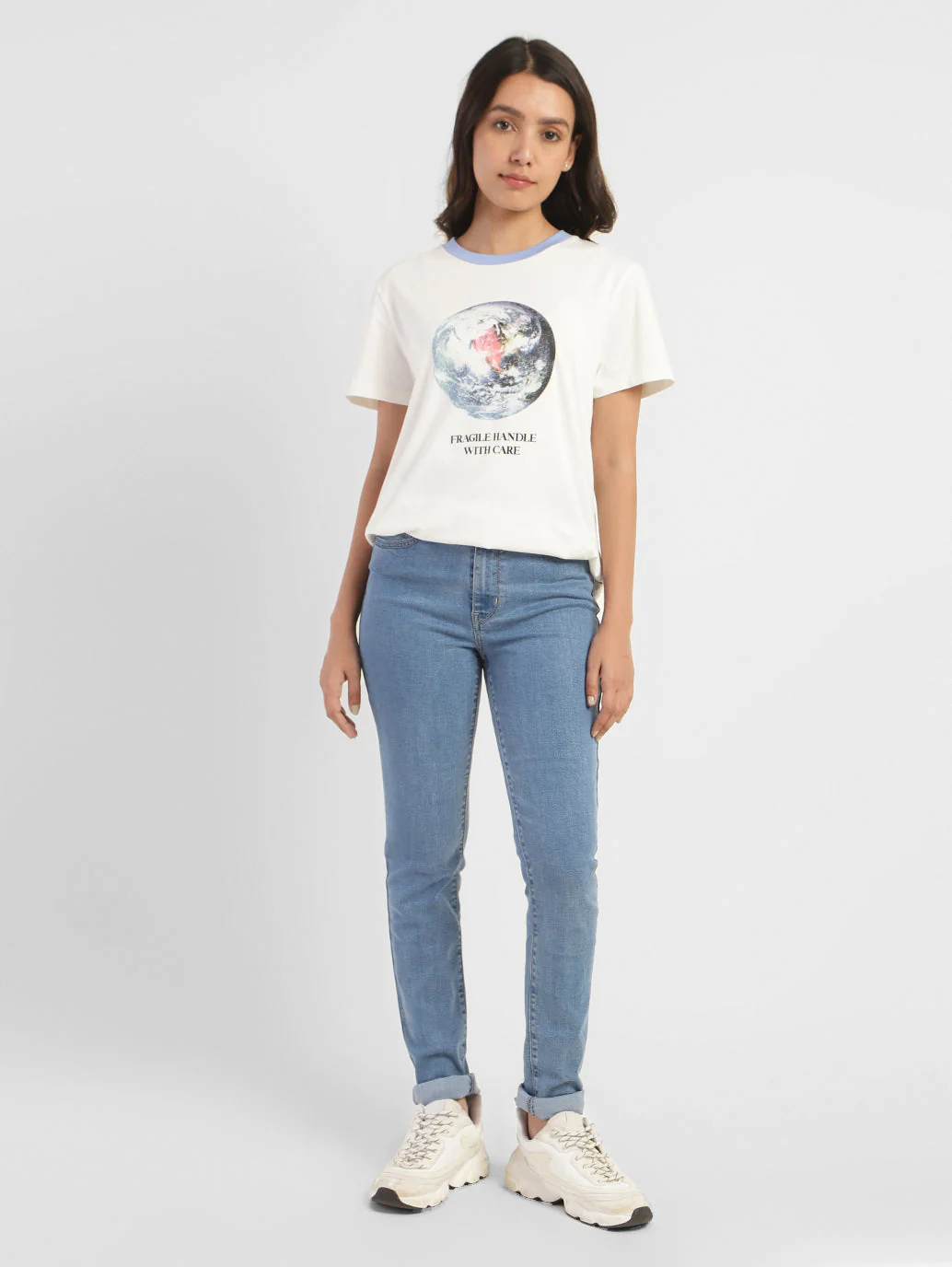 Women's 721 Blue Skinny Fit High Rise Jeans - Image 6