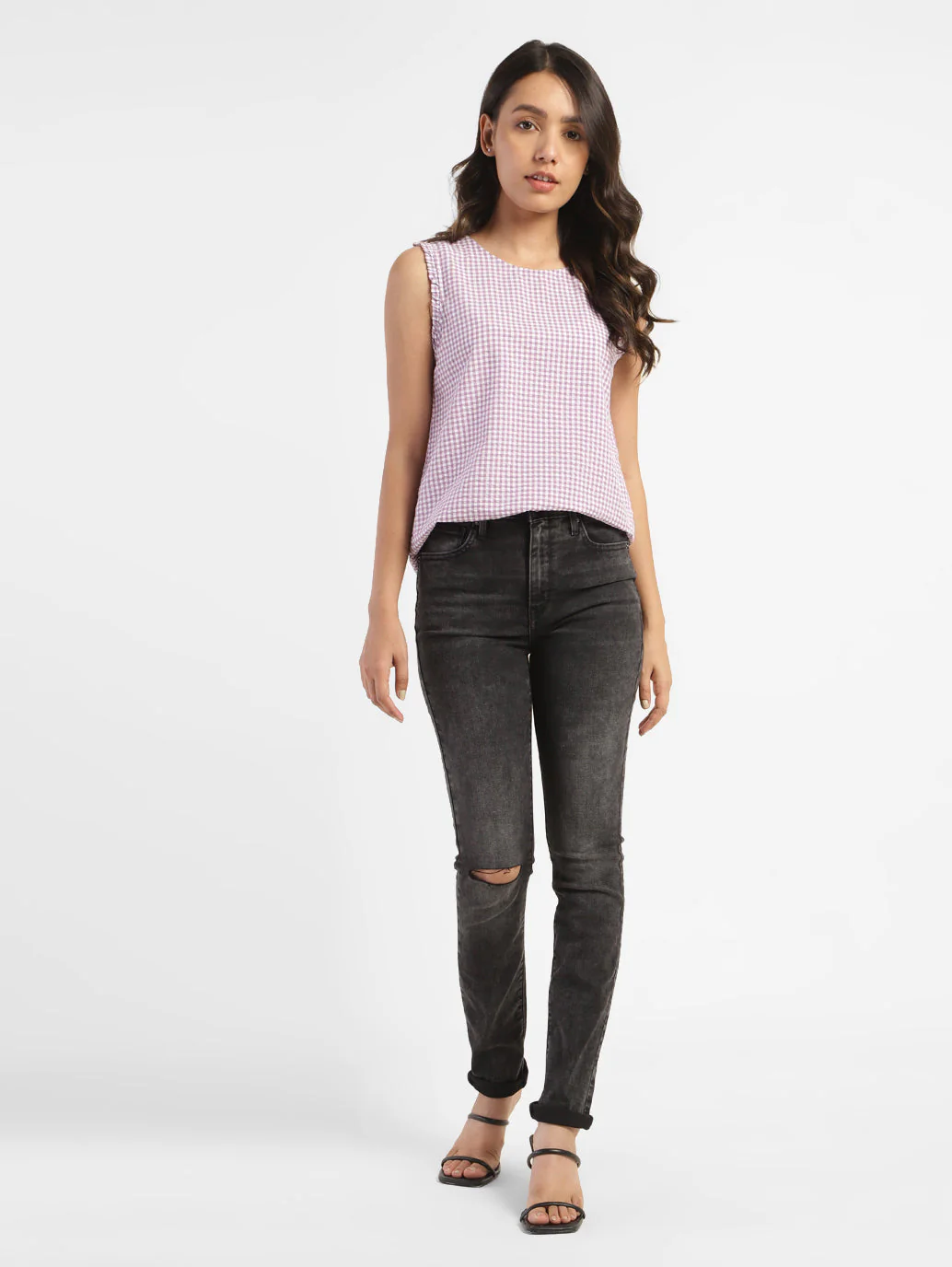 Women's 721 Grey Skinny Fit High Rise Jeans - Image 6
