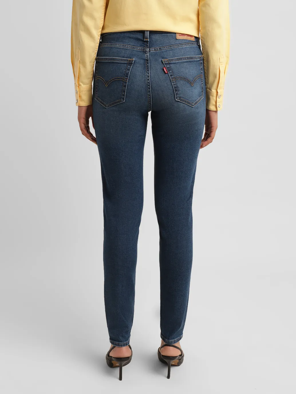 Women's 721 Blue Skinny Fit High Rise Jeans - Image 3