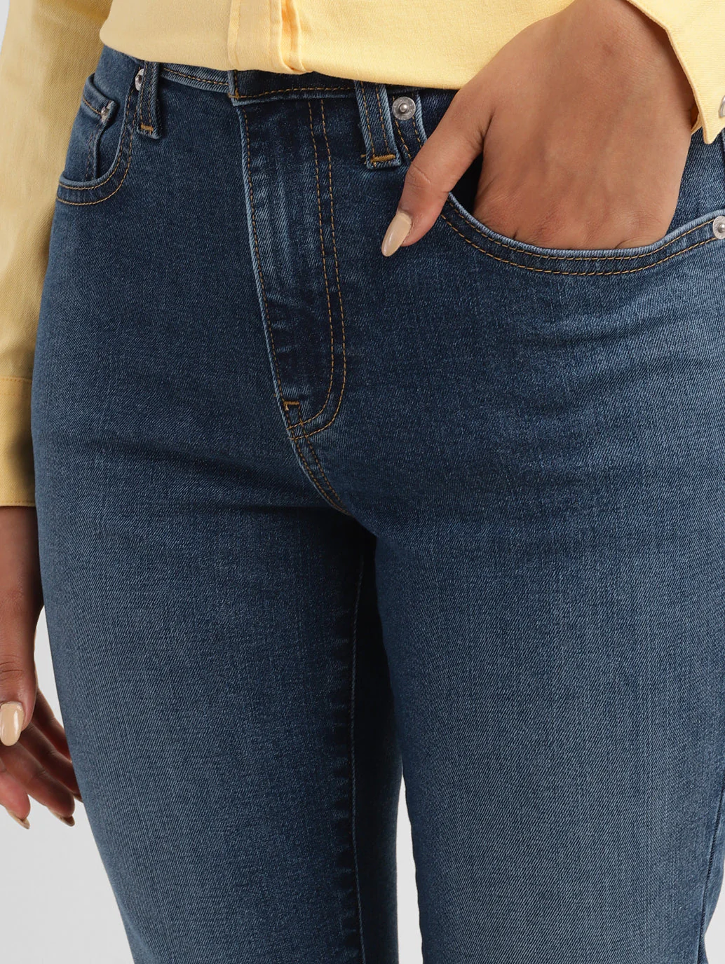 Women's 721 Blue Skinny Fit High Rise Jeans - Image 5