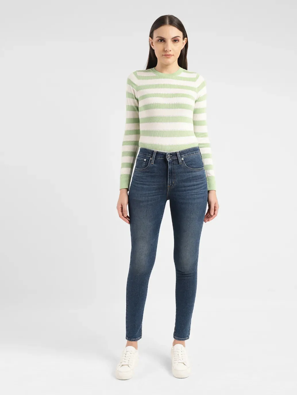 Women's 721 Blue Skinny Fit High Rise Jeans