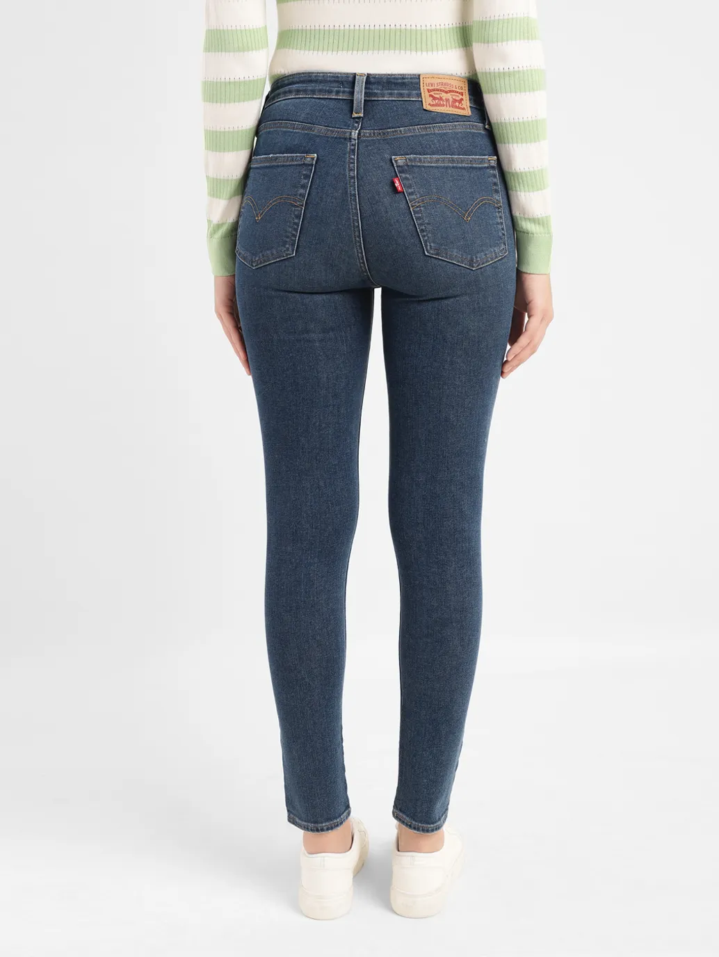 Women's 721 Blue Skinny Fit High Rise Jeans - Image 3