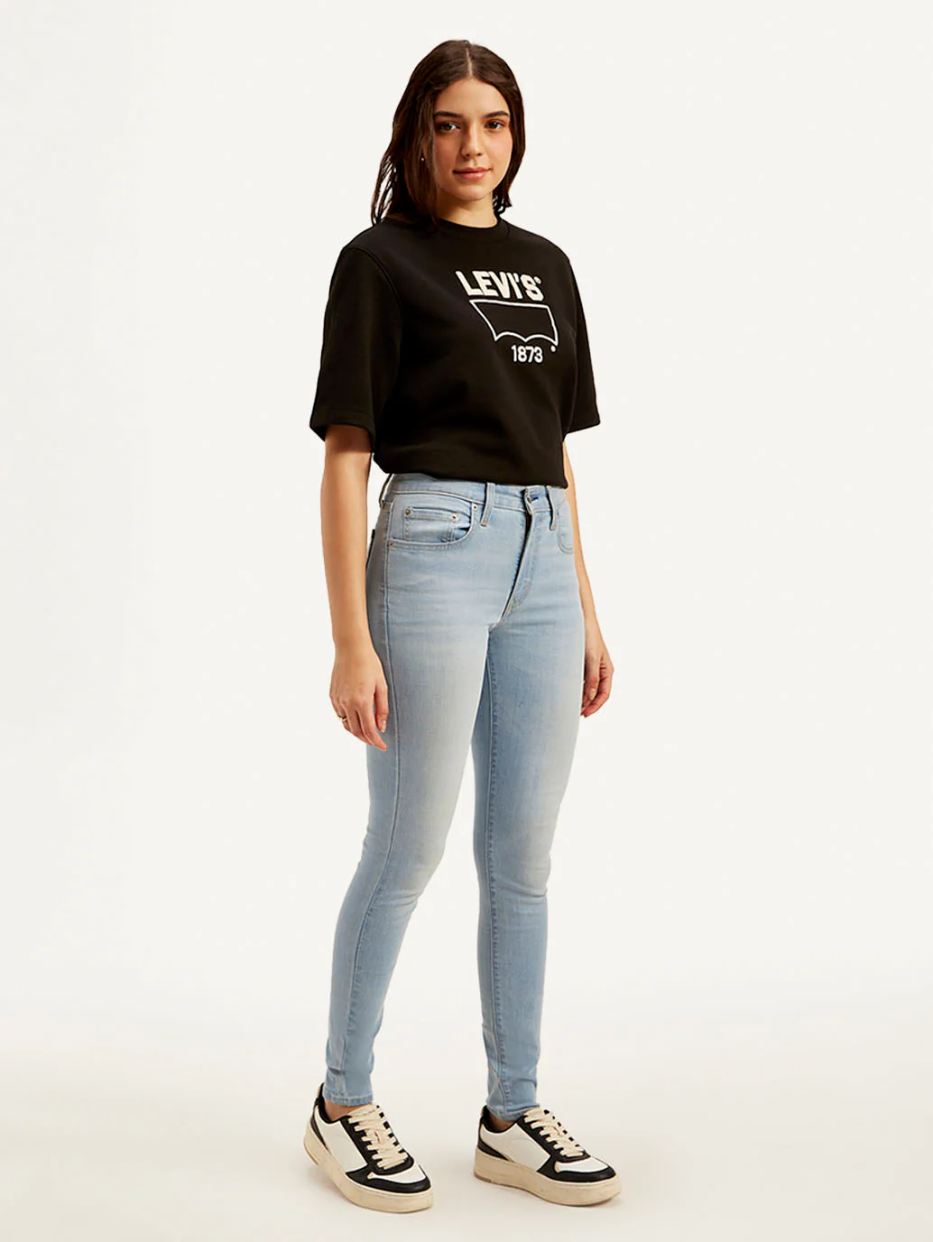 Women's 721 Light Blue Skinny Fit High Rise Jeans - Image 2
