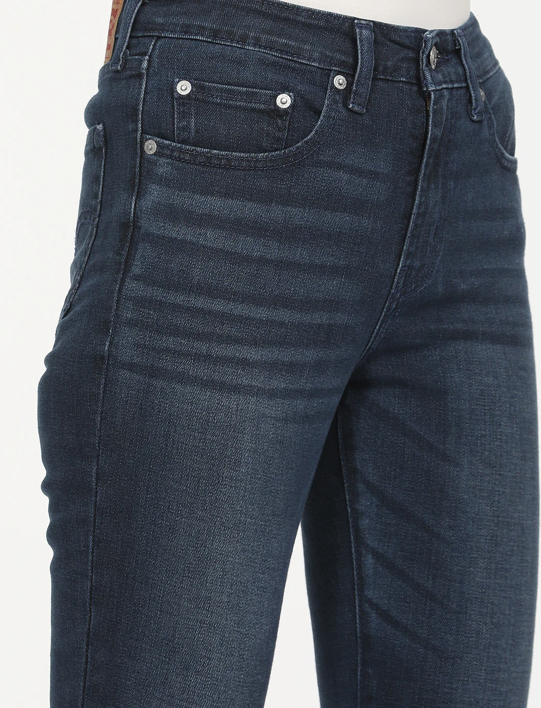 Women's 721 Navy Blue Skinny Fit High Rise Jeans - Image 7