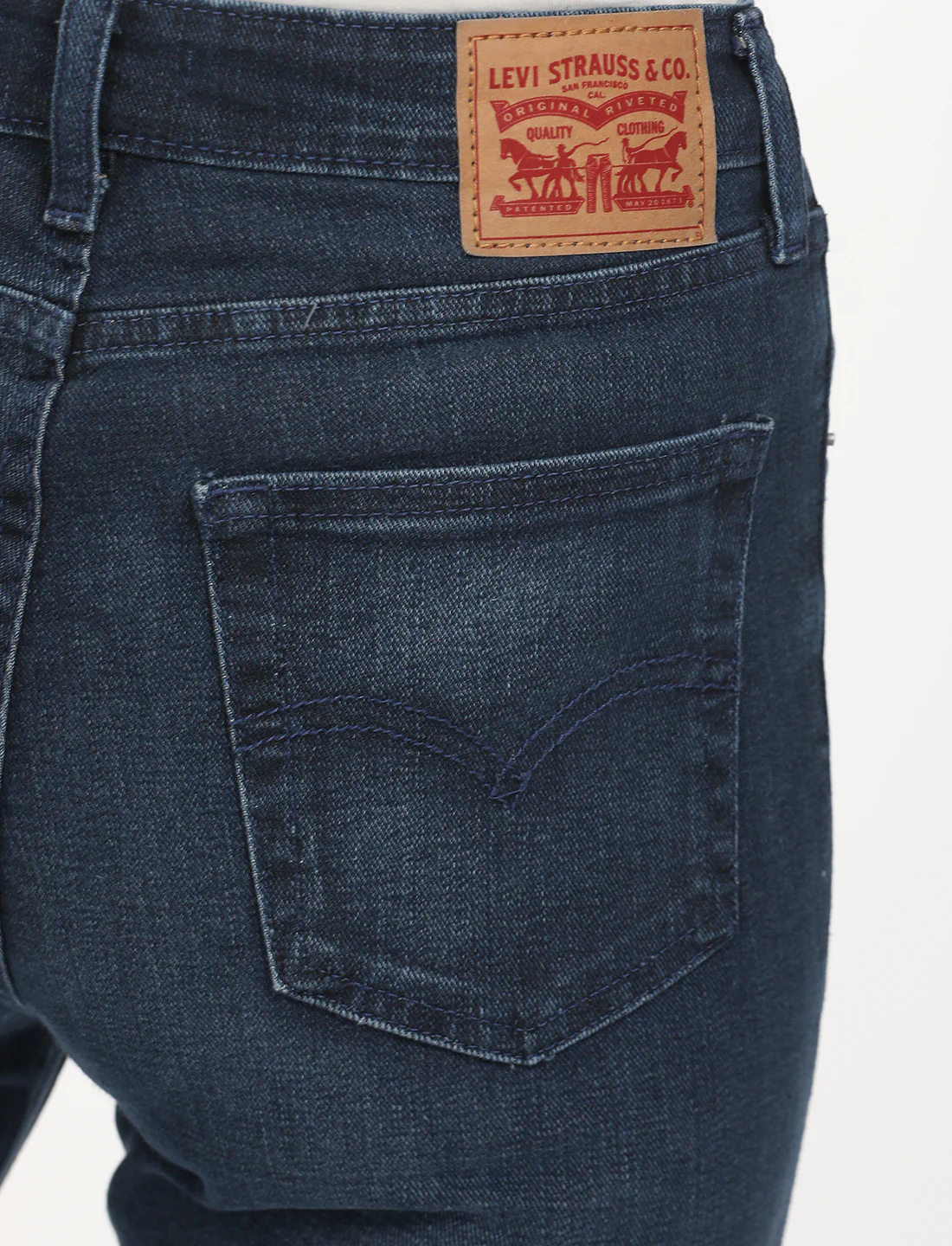 Women's 721 Navy Blue Skinny Fit High Rise Jeans - Image 8