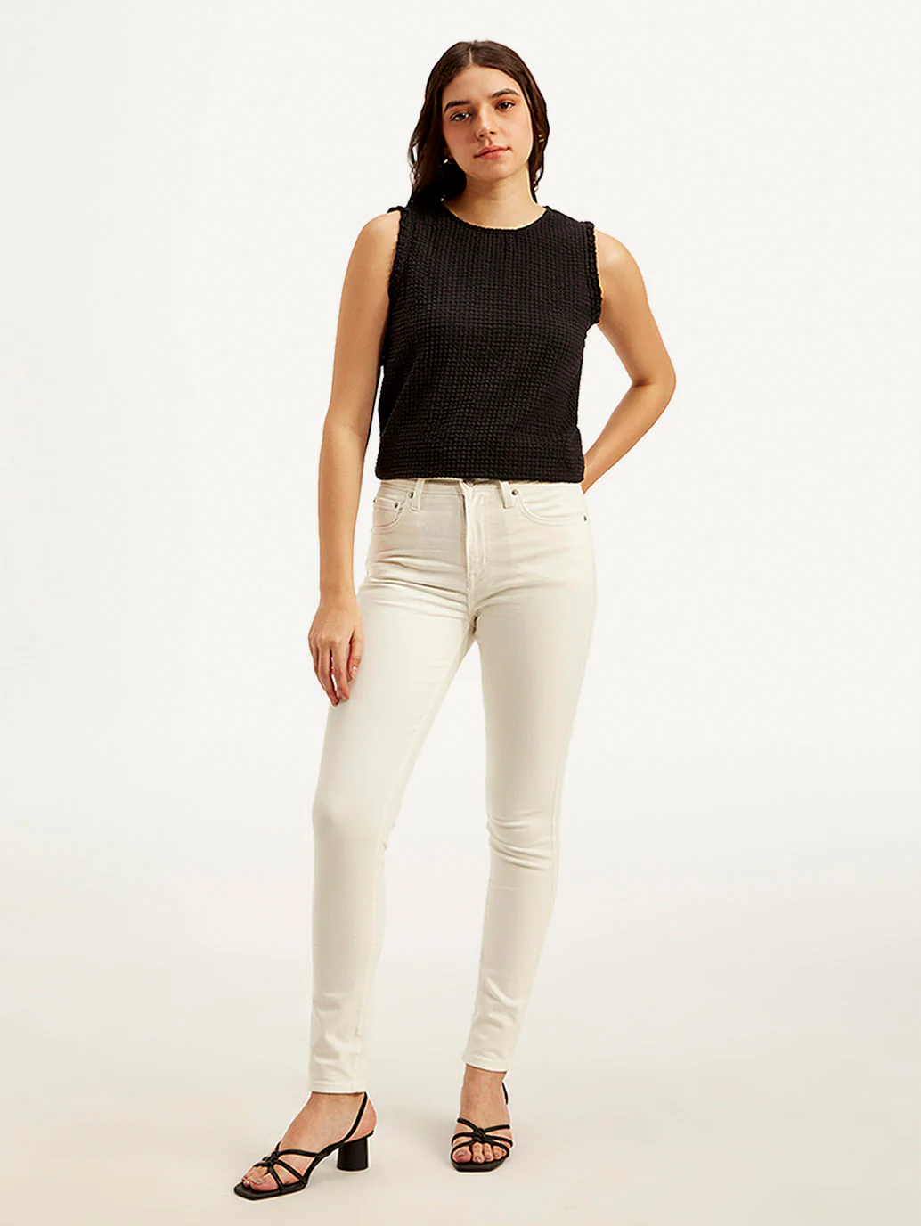 Women's 721 Off White Skinny Fit High Rise Jeans - Image 2