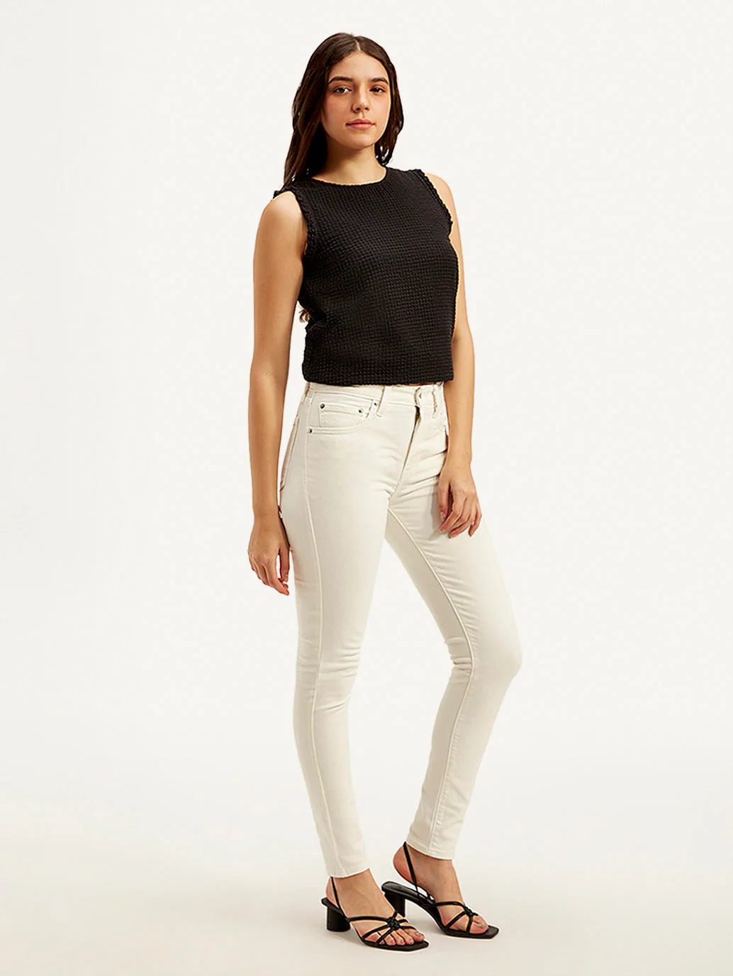 Women's 721 Off White Skinny Fit High Rise Jeans - Image 6