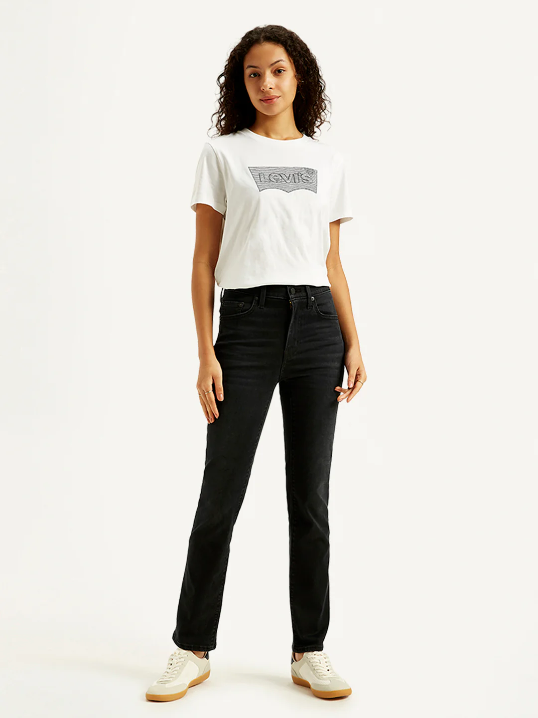 Women's 724 Black Slim Straight Fit High Rise Jeans