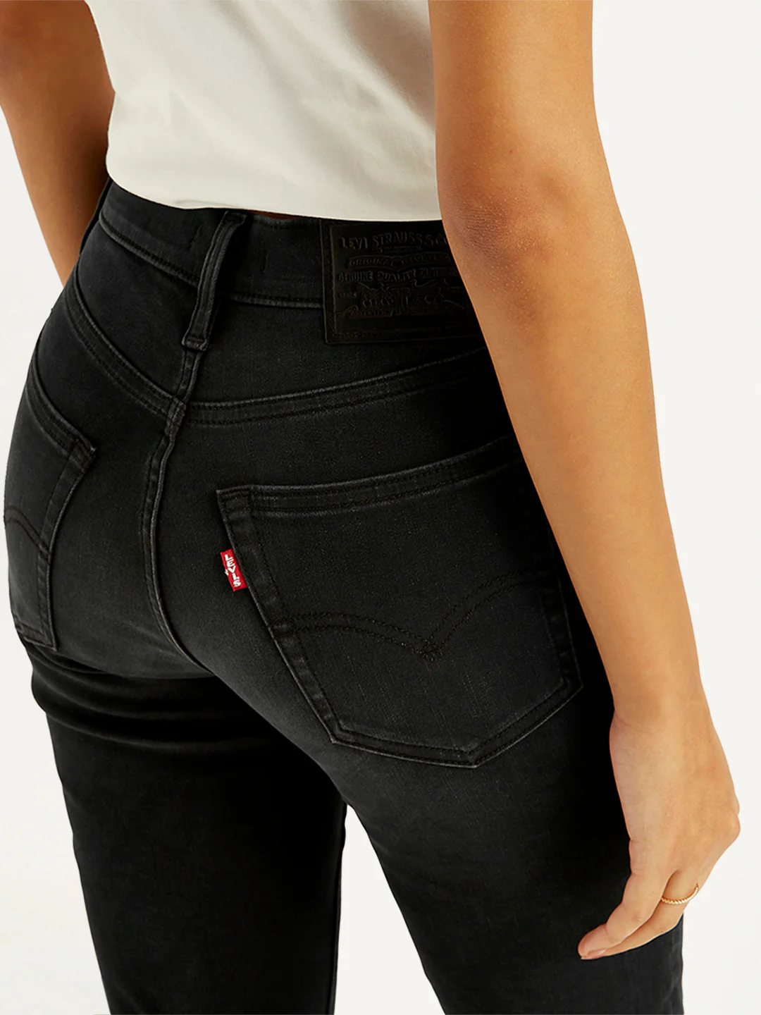Women's 724 Black Slim Straight Fit High Rise Jeans - Image 5