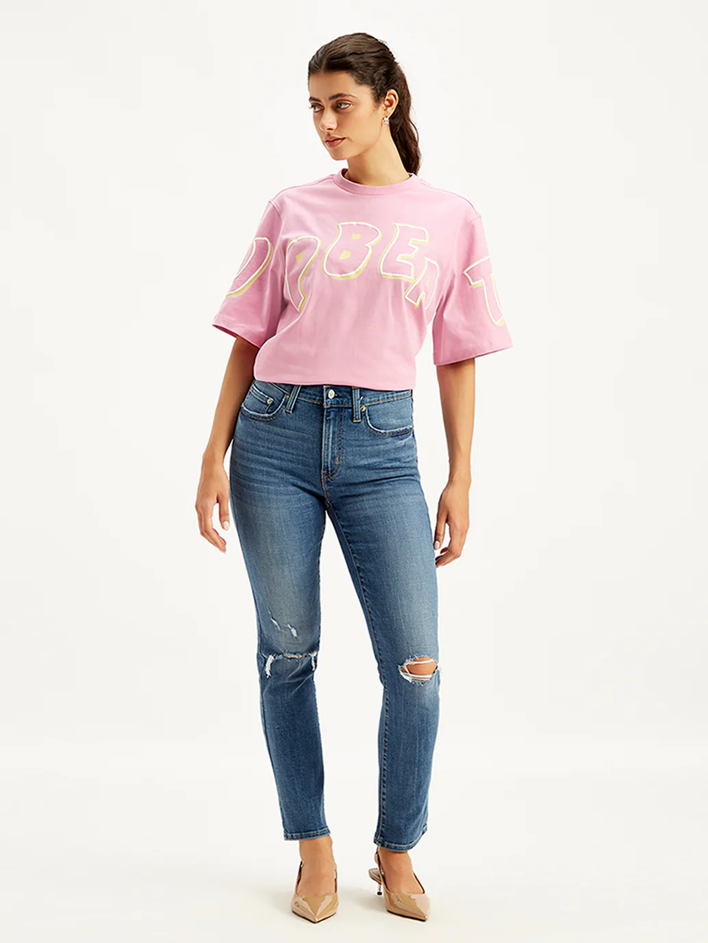 Women's 724 Blue Slim Straight Fit High Rise Jeans - Image 3