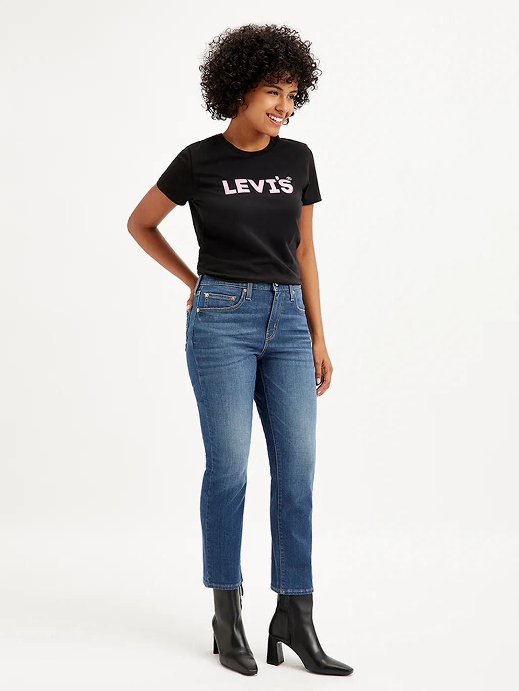 Women's 724 Blue Slim Straight Fit High Rise Jeans