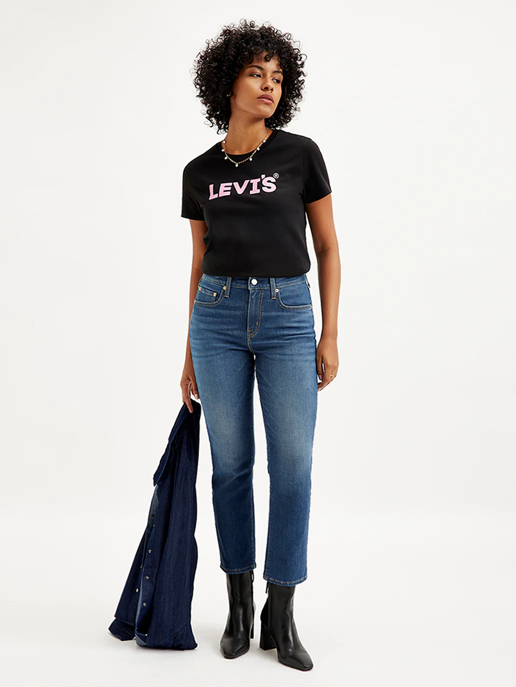 Women's 724 Blue Slim Straight Fit High Rise Jeans - Image 2