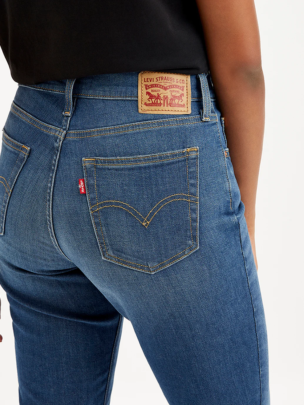 Women's 724 Blue Slim Straight Fit High Rise Jeans - Image 6