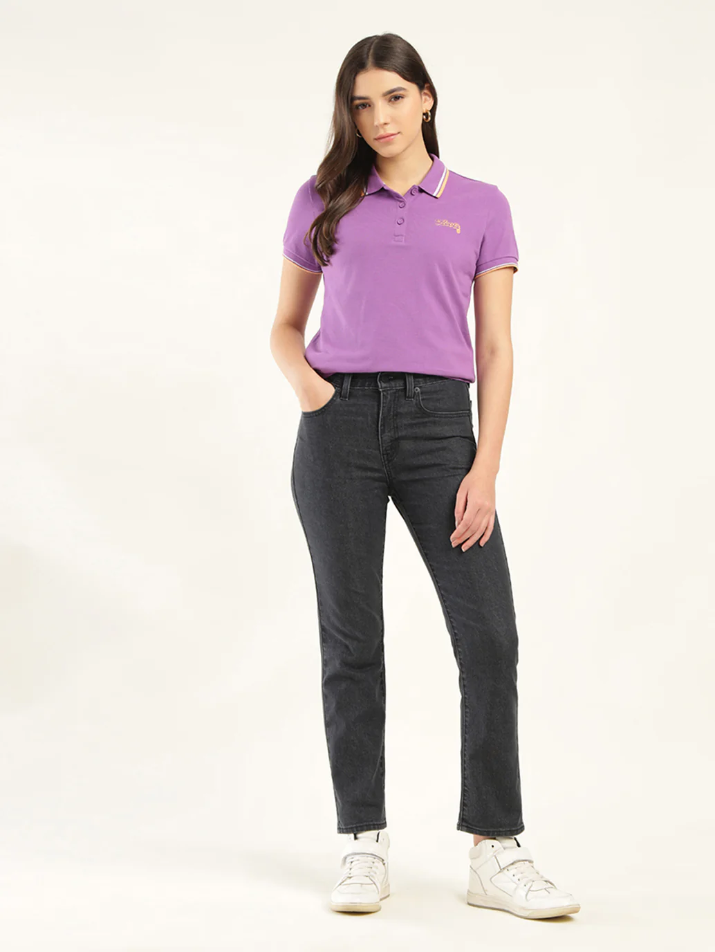 Women's 724 Black Slim Straight Fit High Rise Jeans - Image 2