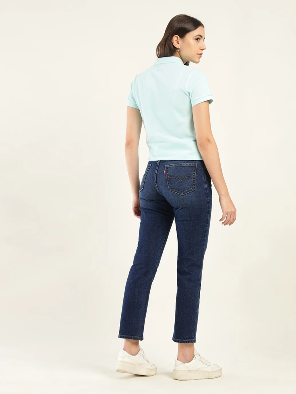 Women's 724 Blue Slim Straight Fit High Rise Jeans - Image 3