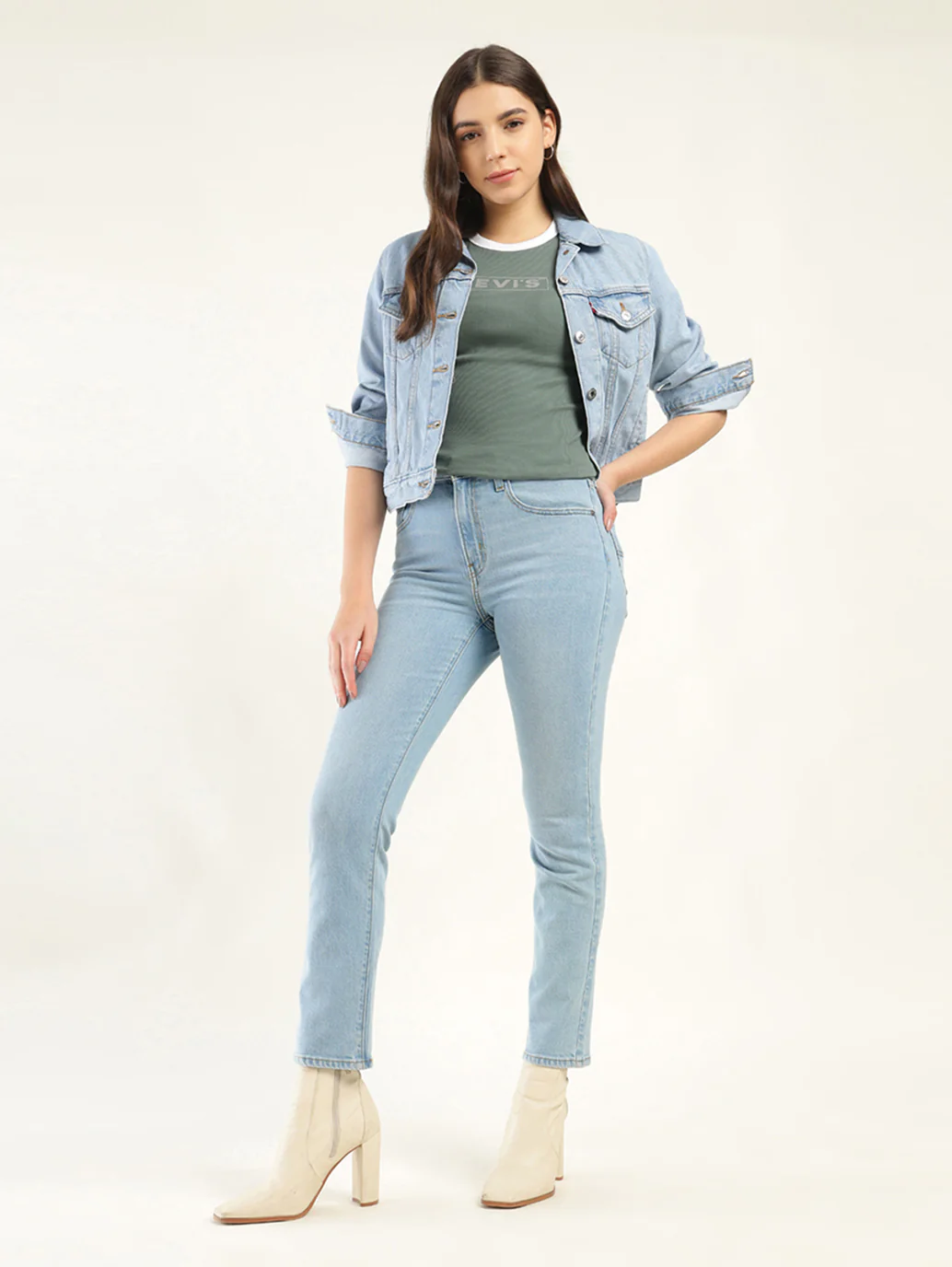 Women's 724 Blue Slim Straight Fit High Rise Jeans