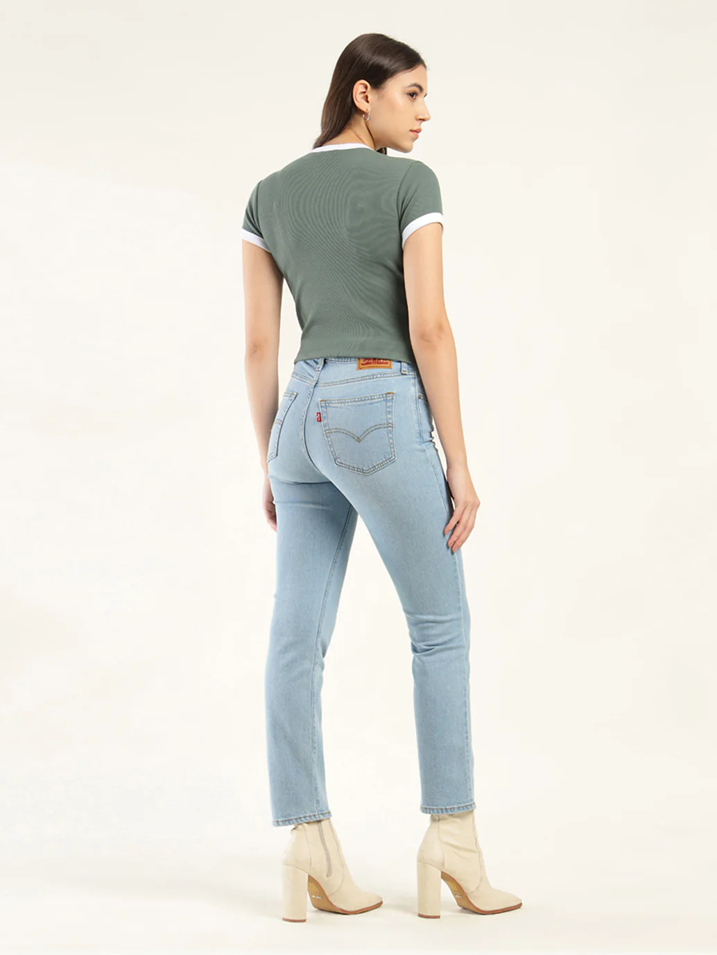 Women's 724 Blue Slim Straight Fit High Rise Jeans - Image 3