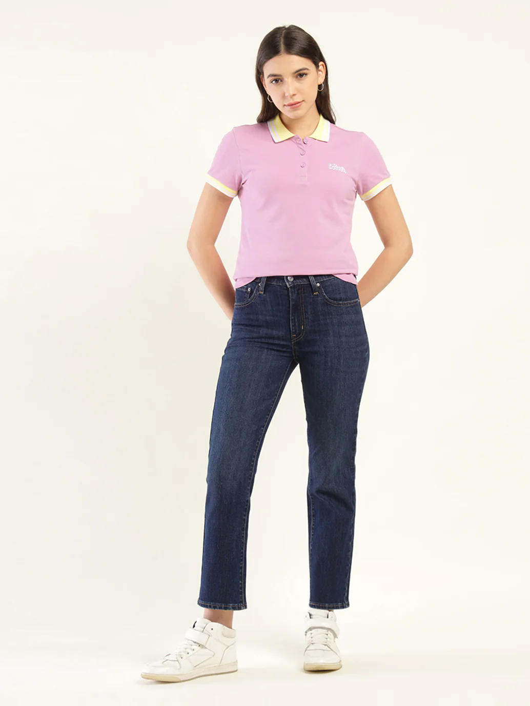 Women's 724 Blue Slim Straight Fit High Rise Jeans - Image 2