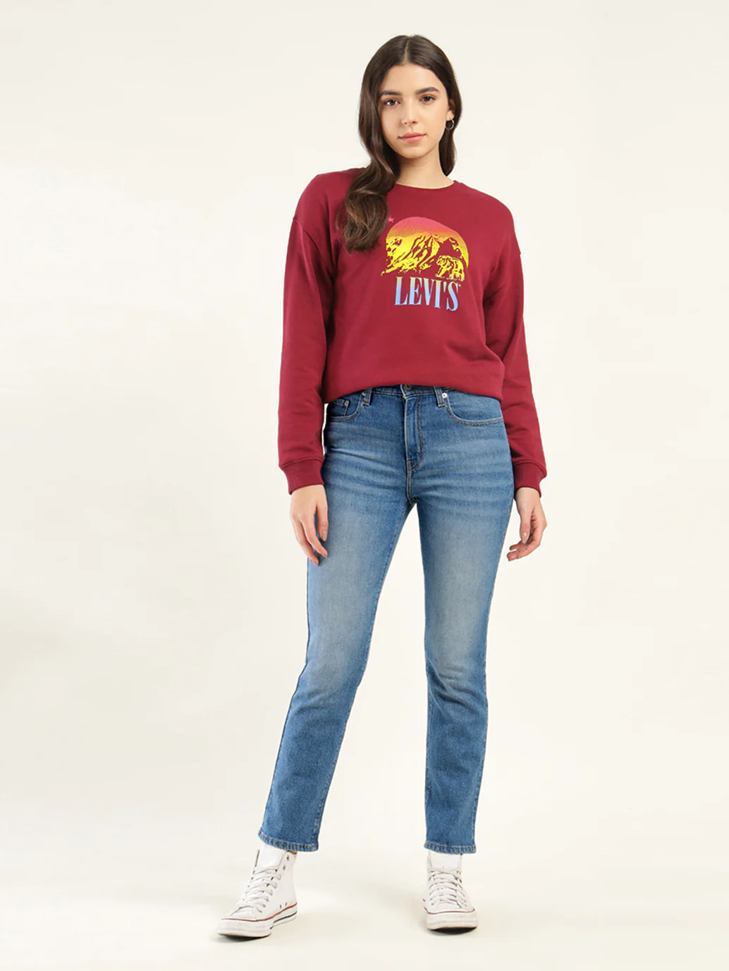 Women's 724 Blue Slim Straight Fit High Rise Jeans - Image 2