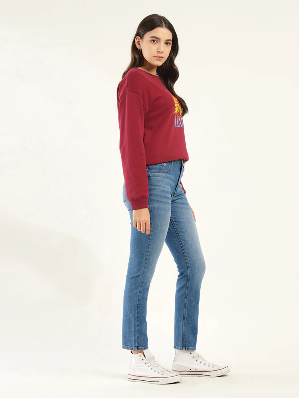 Women's 724 Blue Slim Straight Fit High Rise Jeans - Image 6