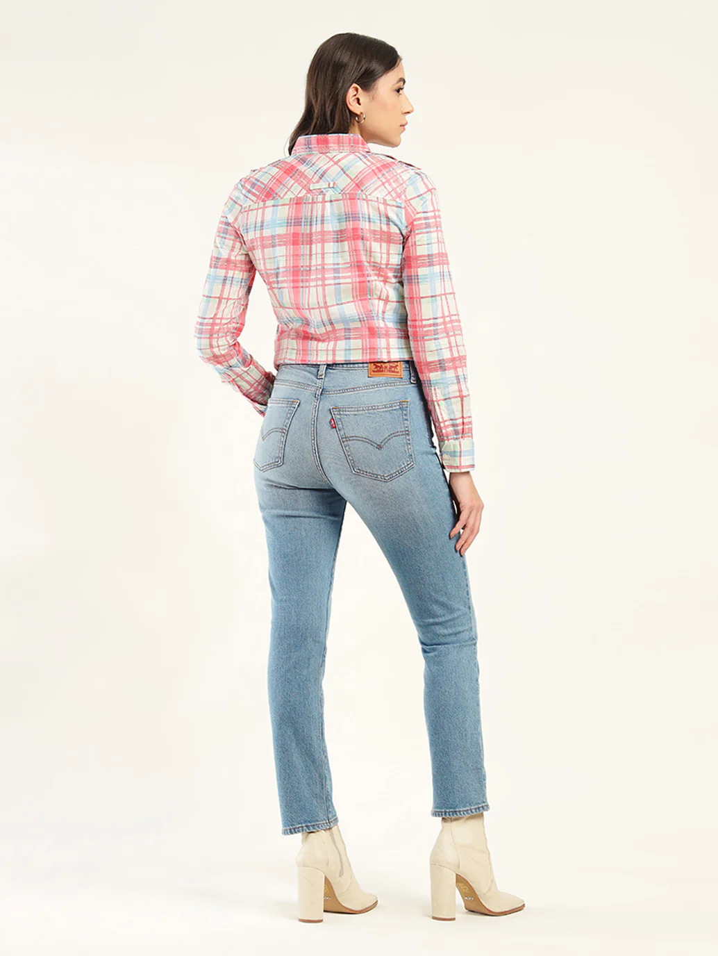 Women's 724 Blue Slim Straight Fit High Rise Jeans - Image 2