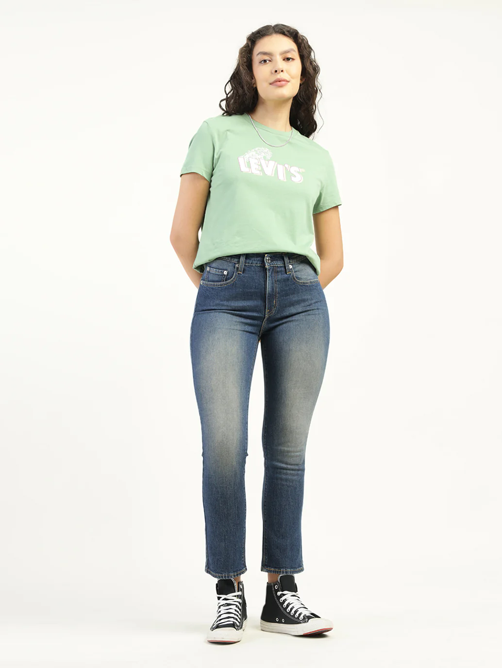 Women's 724 Blue Slim Straight Fit High Rise Jeans - Image 2