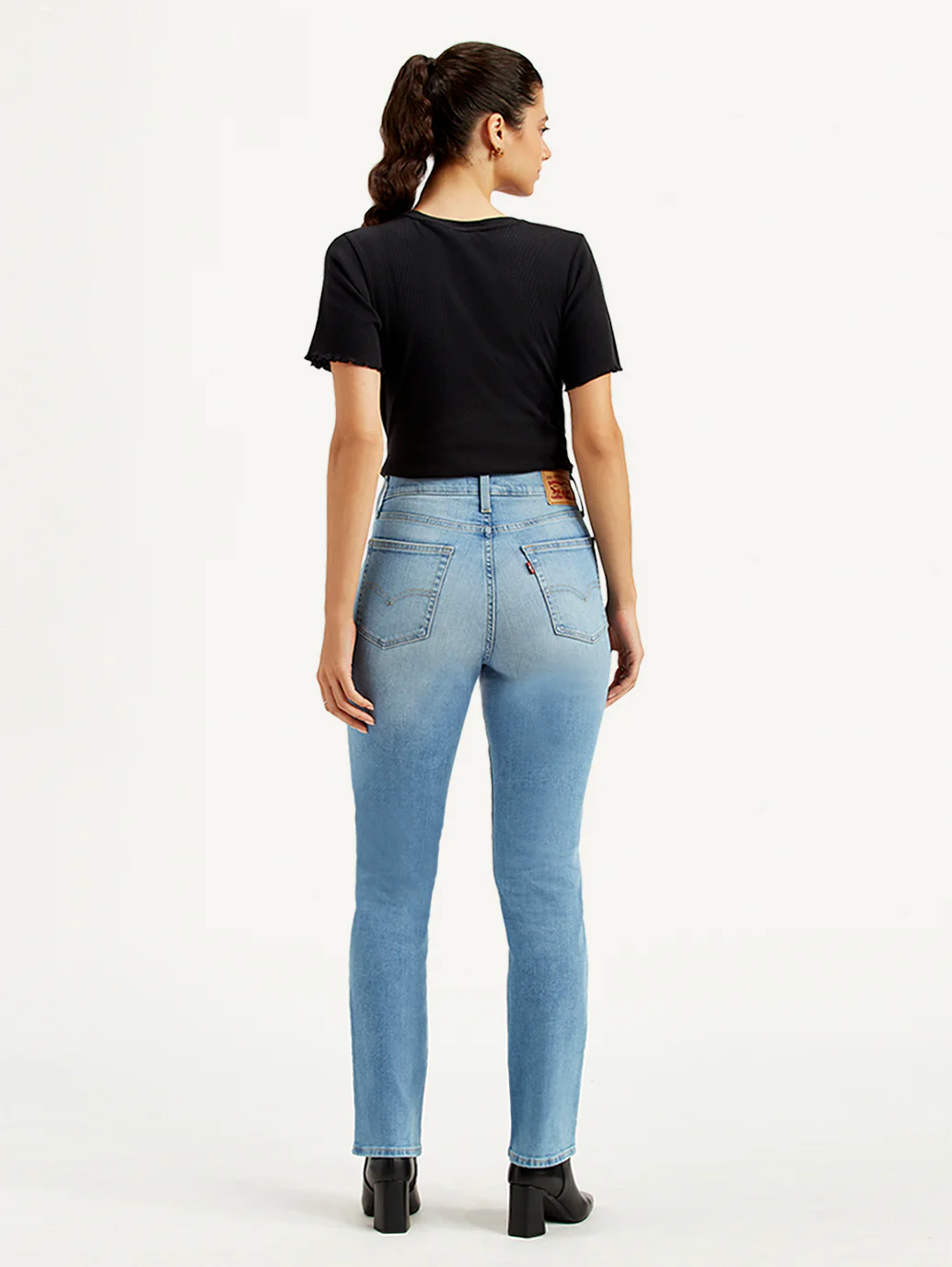 Women's 724 Blue Slim Straight Fit High Rise Jeans - Image 3