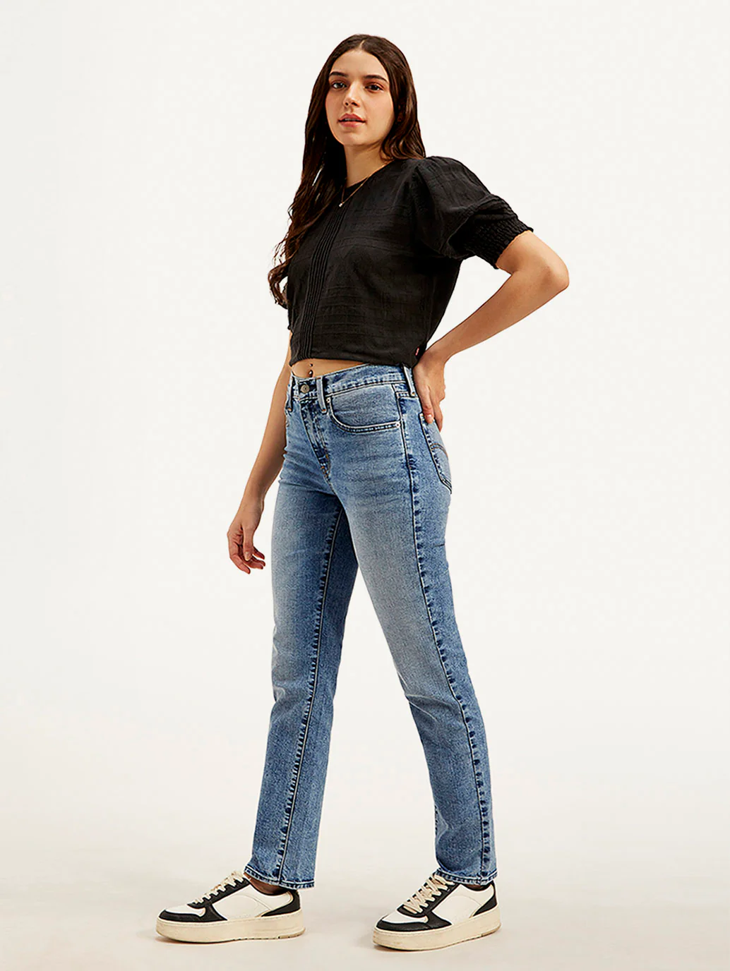 Women's 724 Blue Slim Straight Fit High Rise Jeans