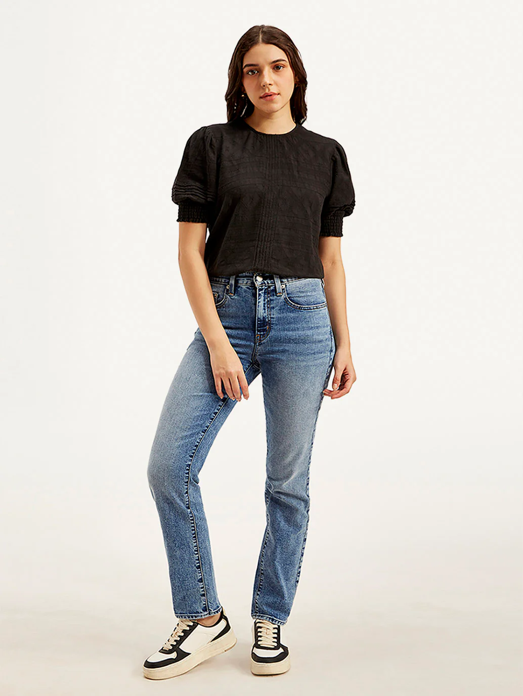 Women's 724 Blue Slim Straight Fit High Rise Jeans - Image 2