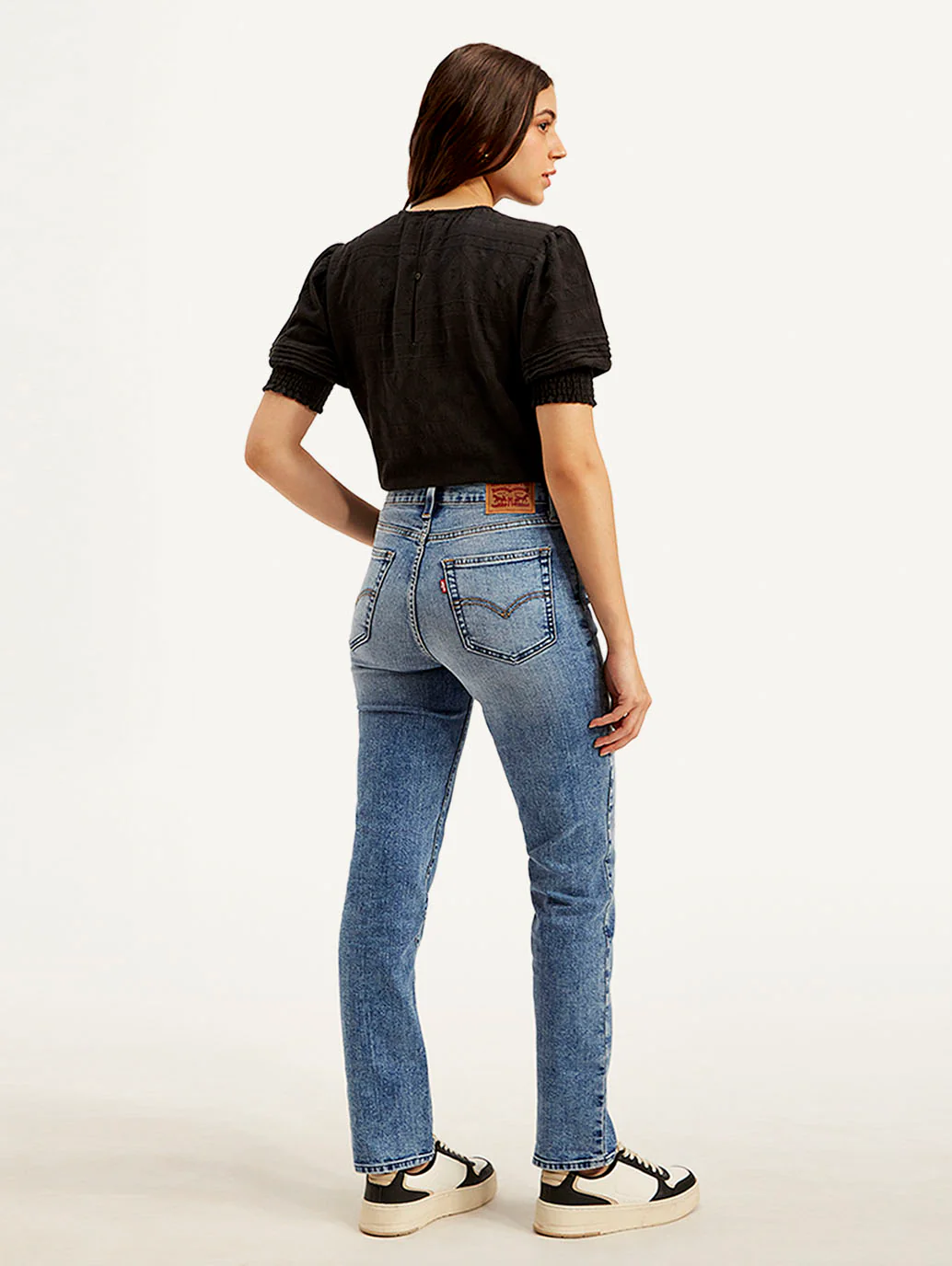 Women's 724 Blue Slim Straight Fit High Rise Jeans - Image 3