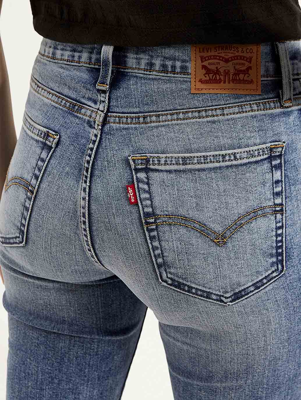 Women's 724 Blue Slim Straight Fit High Rise Jeans - Image 5