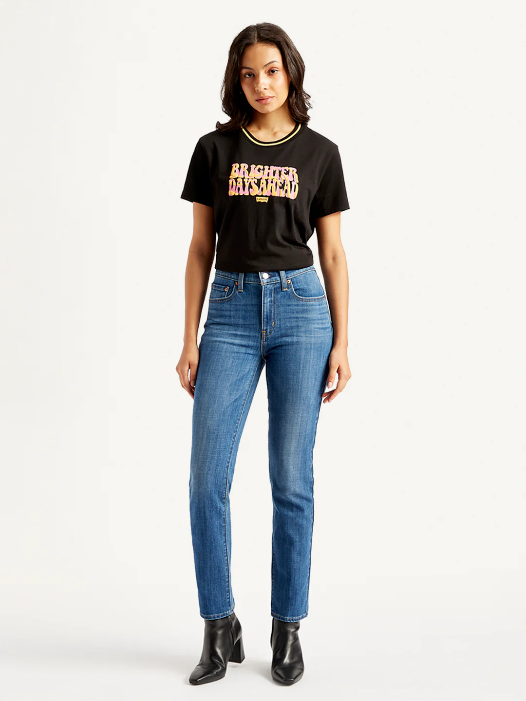 Women's 724 Blue Slim Straight Fit High Rise Jeans - Image 2