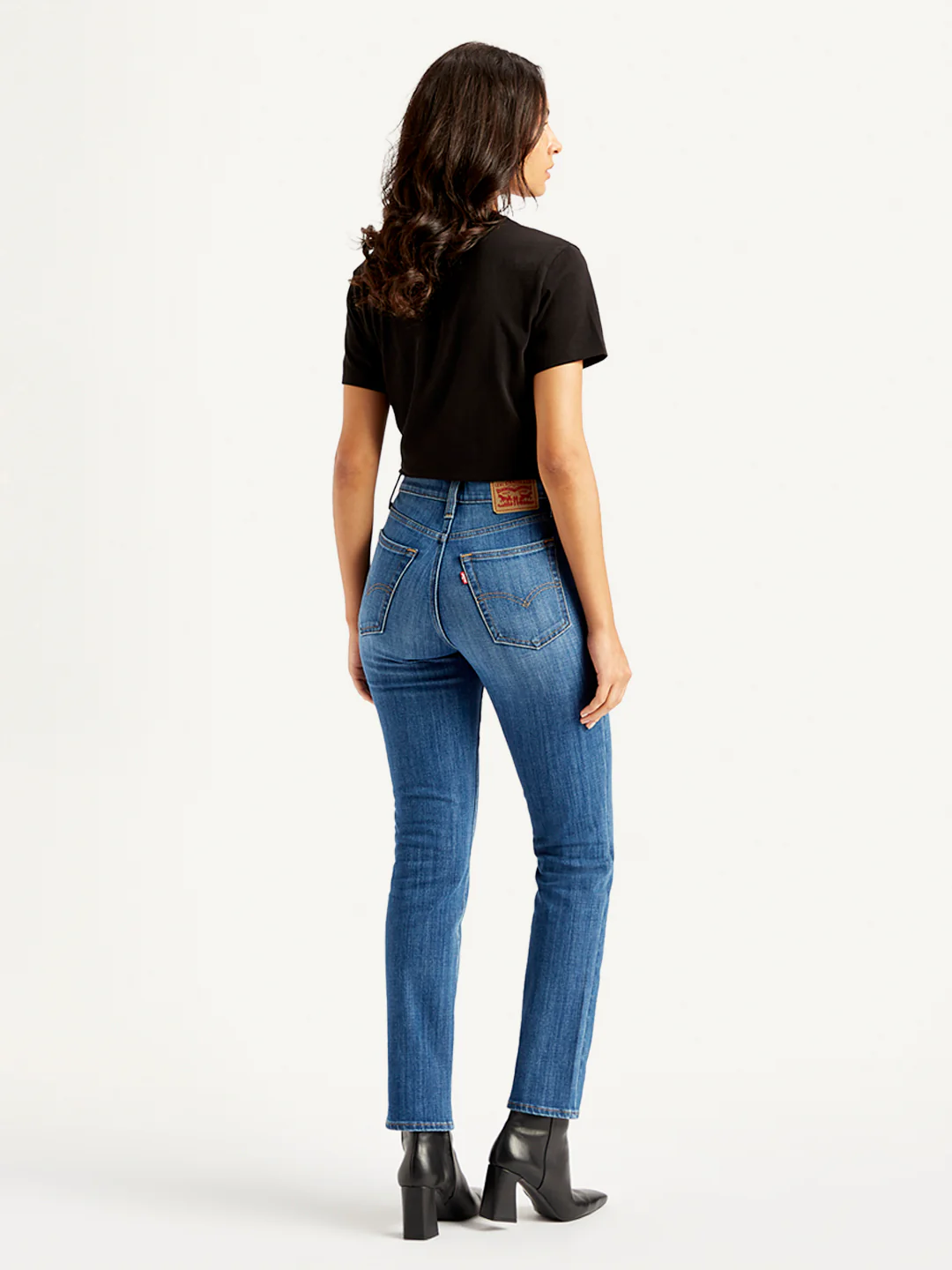 Women's 724 Blue Slim Straight Fit High Rise Jeans - Image 3