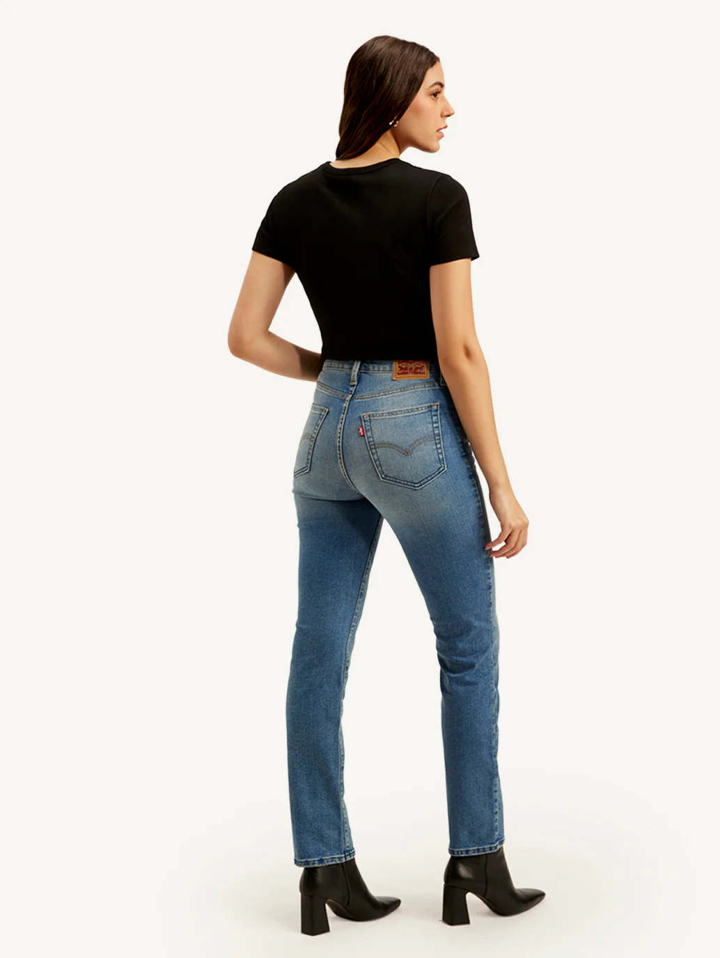 Women's 724 Blue Slim Straight Fit High Rise Jeans - Image 5