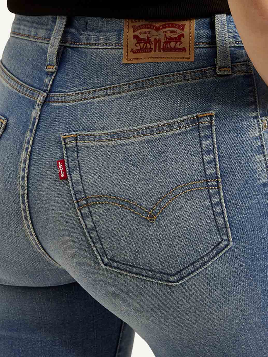 Women's 724 Blue Slim Straight Fit High Rise Jeans - Image 6