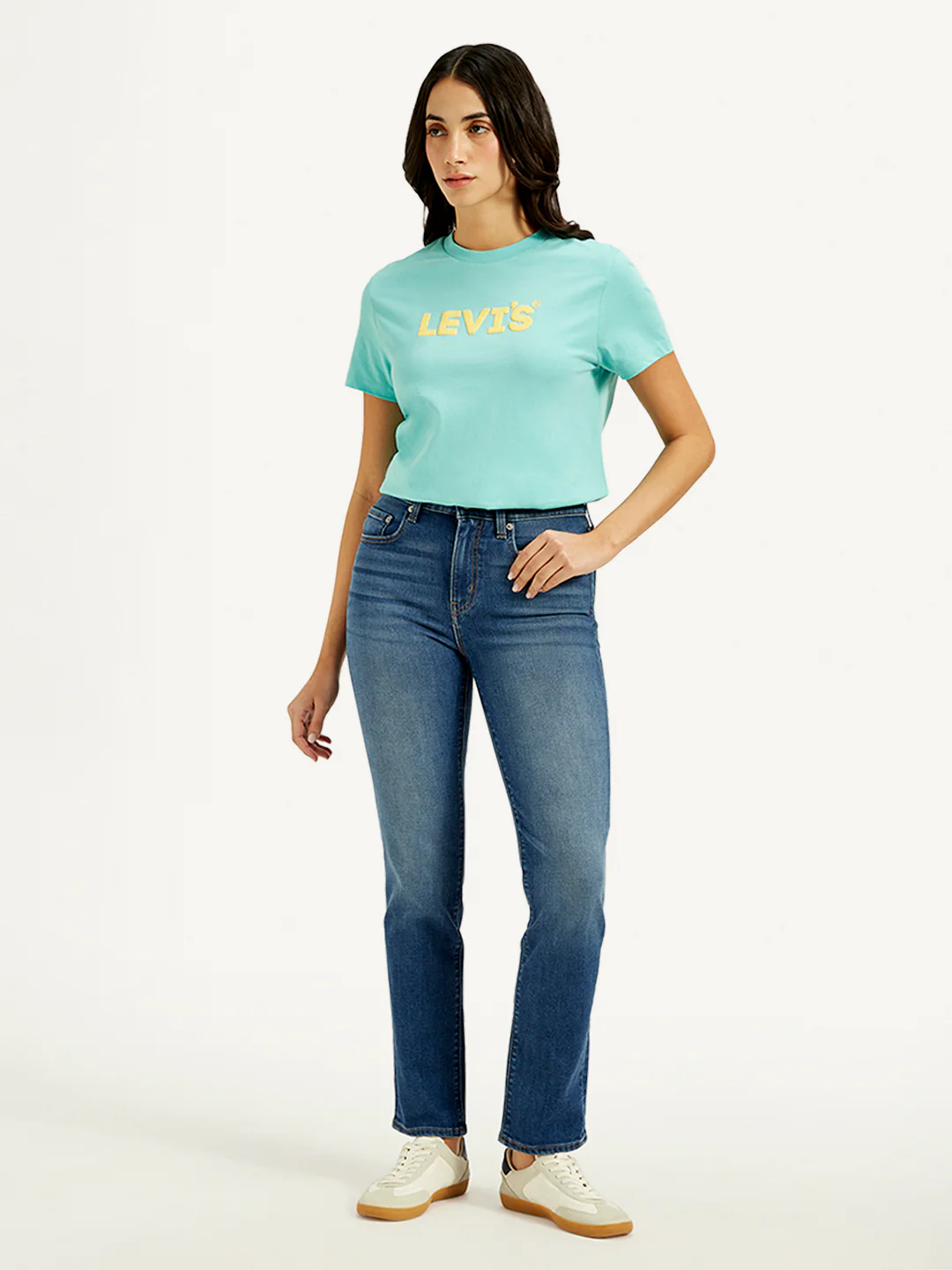 Women's 724 Blue Slim Straight Fit High Rise Jeans - Image 2
