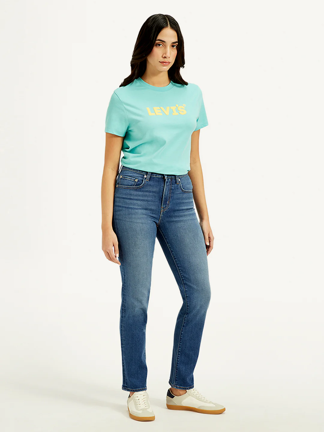 Women's 724 Blue Slim Straight Fit High Rise Jeans - Image 5