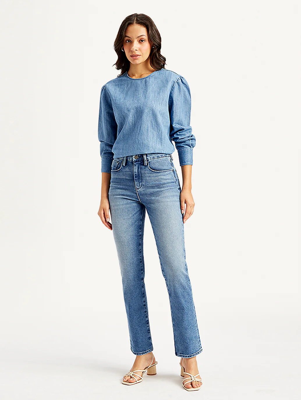 Women's Redloop 724 Blue Slim Straight Fit High Rise Jeans - Image 2