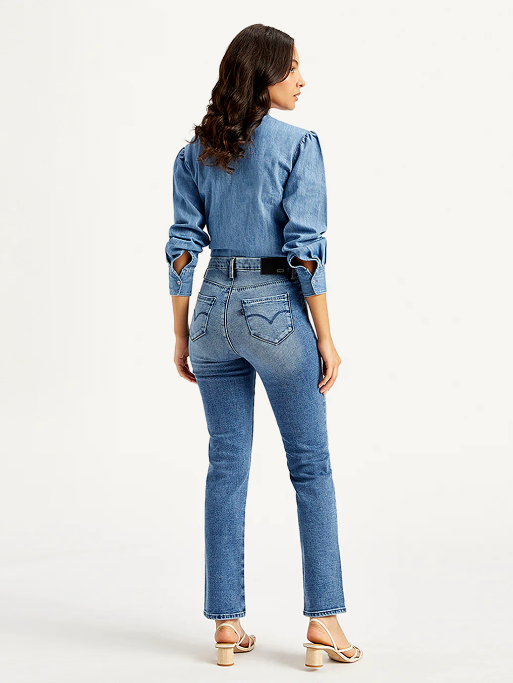 Women's Redloop 724 Blue Slim Straight Fit High Rise Jeans - Image 3