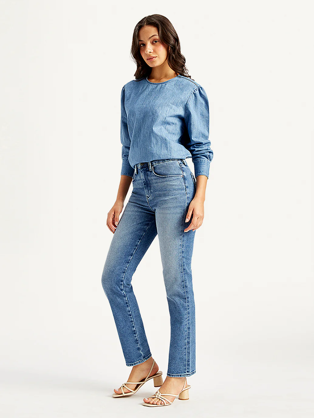Women's Redloop 724 Blue Slim Straight Fit High Rise Jeans - Image 6
