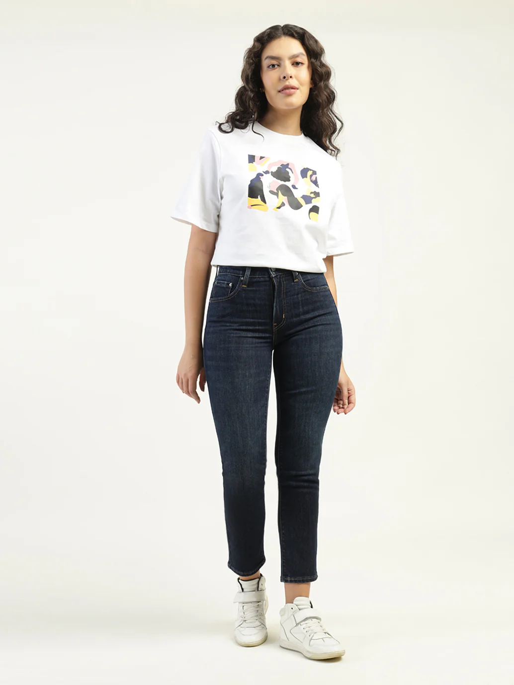 Women's 724 Dark Blue Slim Straight Fit High Rise Jeans - Image 2