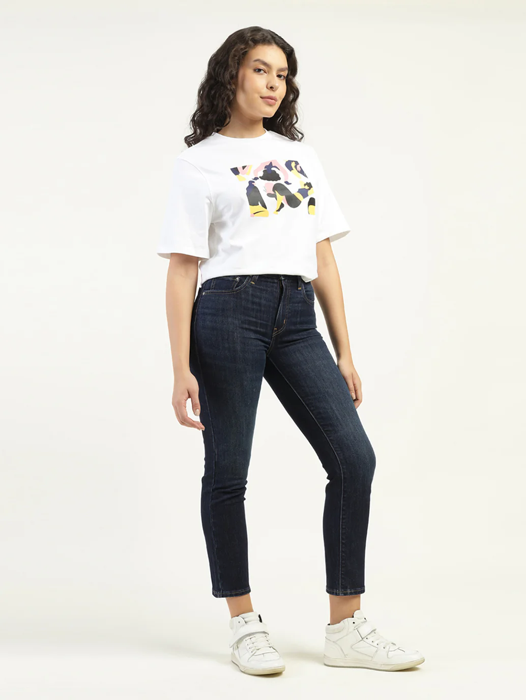 Women's 724 Dark Blue Slim Straight Fit High Rise Jeans - Image 7