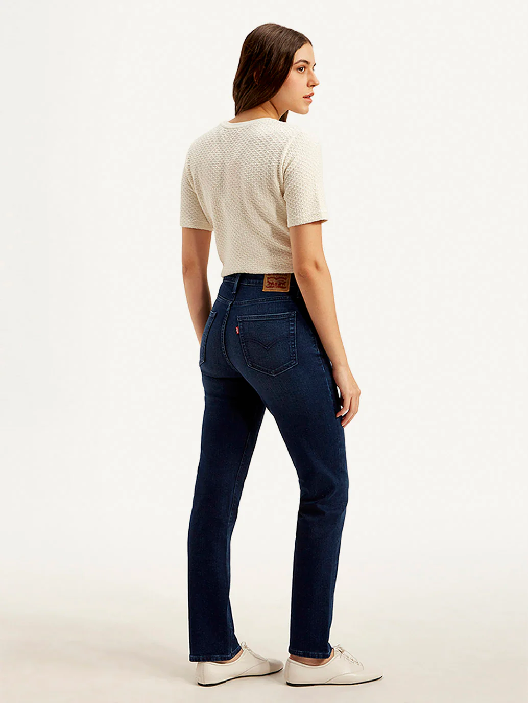 Women's 724 Dark Blue Slim Straight Fit High Rise Jeans - Image 3